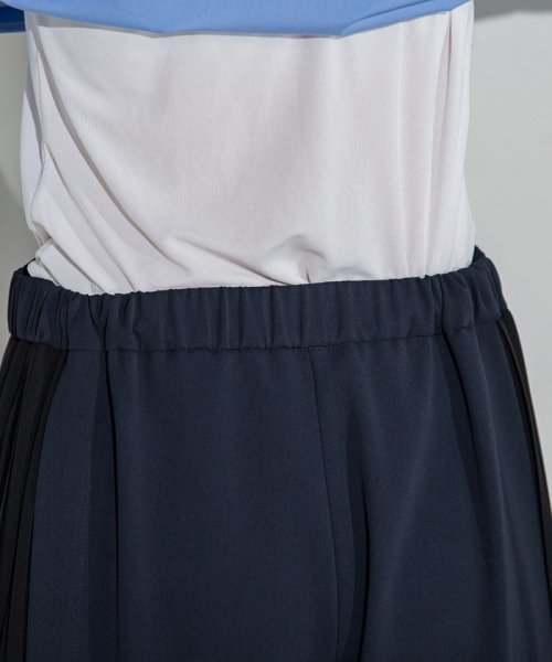 ツイルサイドプリーツパンツ 吸水速乾 接触冷感