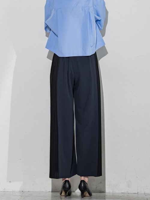 ツイルサイドプリーツパンツ 吸水速乾 接触冷感