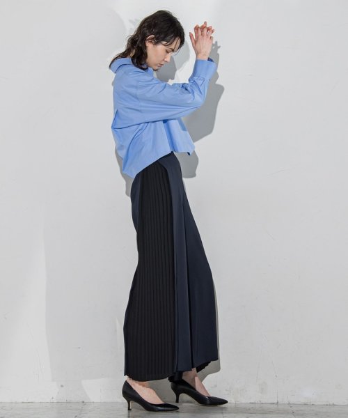 ツイルサイドプリーツパンツ 吸水速乾 接触冷感