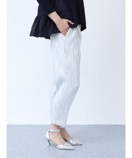 木目柄ふくれジャガードパンツ 