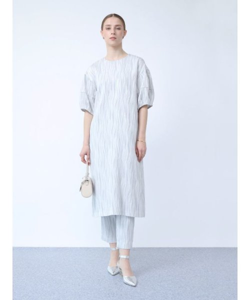 木目柄ふくれジャガードパンツ 