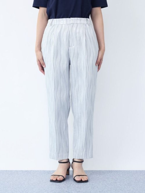 木目柄ふくれジャガードパンツ 