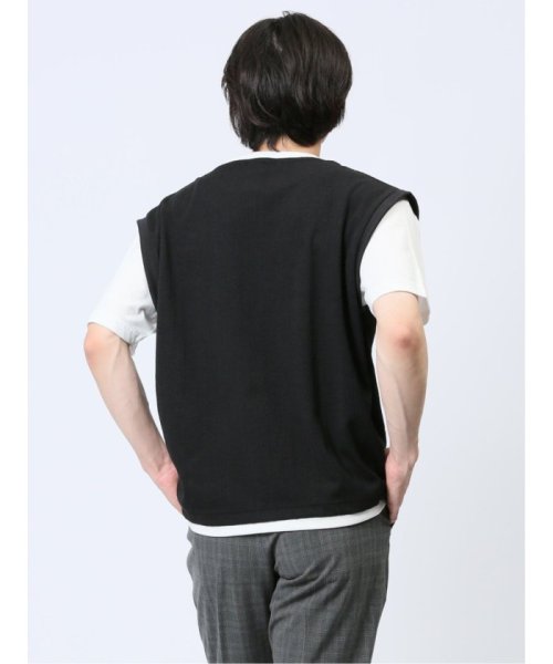 TAKA-Q(タカキュー)/さまになる フェイクレイヤード キーネック半袖Tシャツ メンズ Tシャツ カットソー カジュアル インナー トップス ギフト プレゼント/img02