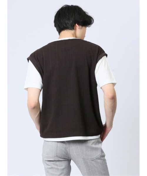 TAKA-Q(タカキュー)/さまになる フェイクレイヤード キーネック半袖Tシャツ メンズ Tシャツ カットソー カジュアル インナー トップス ギフト プレゼント/img14