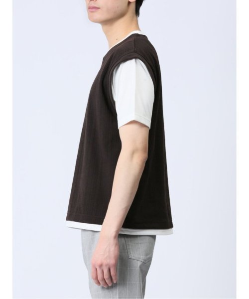 TAKA-Q(タカキュー)/さまになる フェイクレイヤード キーネック半袖Tシャツ メンズ Tシャツ カットソー カジュアル インナー トップス ギフト プレゼント/img17