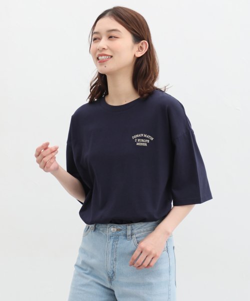 Honeys(ハニーズ)/刺繍ロゴゆるＴシャツ トップス Tシャツ ロゴT 半袖 オーバーサイズ UVカット /img06