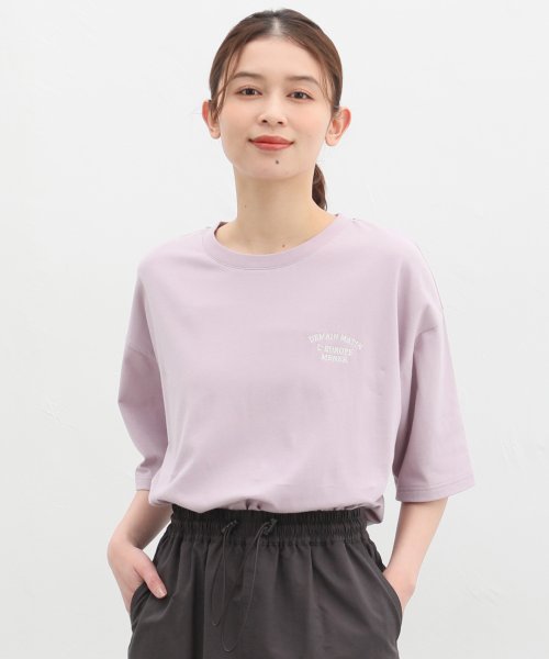 Honeys(ハニーズ)/刺繍ロゴゆるＴシャツ トップス Tシャツ ロゴT 半袖 オーバーサイズ UVカット /img08