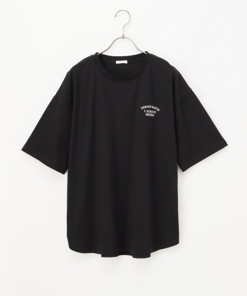 Honeys(ハニーズ)/刺繍ロゴゆるＴシャツ トップス Tシャツ ロゴT 半袖 オーバーサイズ UVカット /img15