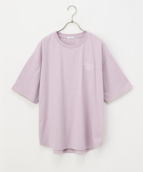 Honeys(ハニーズ)/刺繍ロゴゆるＴシャツ トップス Tシャツ ロゴT 半袖 オーバーサイズ UVカット /img19