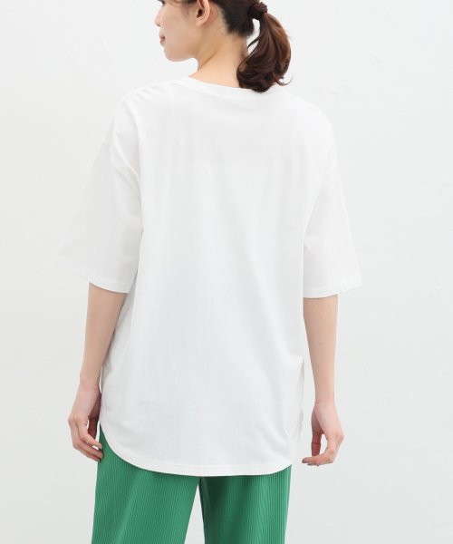 Honeys(ハニーズ)/刺繍ロゴゆるＴシャツ トップス Tシャツ ロゴT 半袖 オーバーサイズ UVカット /img26