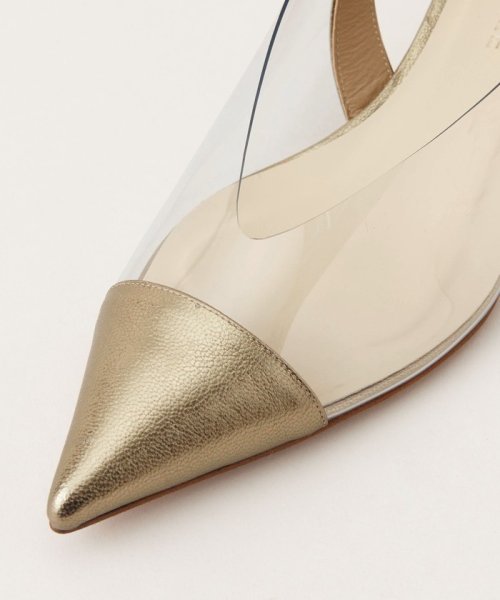 ポインテッドPVCバックベルト パンプス45↑ あらかじめご了承ください