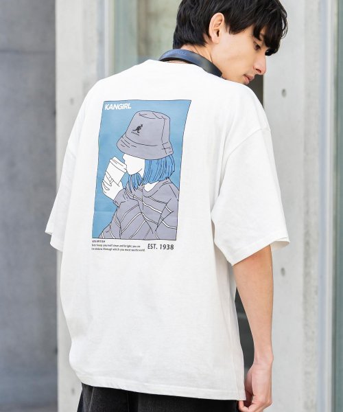 Rocky Monroe(ロッキーモンロー)/KANGOL カンゴール Tシャツ 半袖 バックプリント メンズ レディース カットソー イラスト オーバーサイズ ビッグシルエット リラックス ゆったり クル/img02