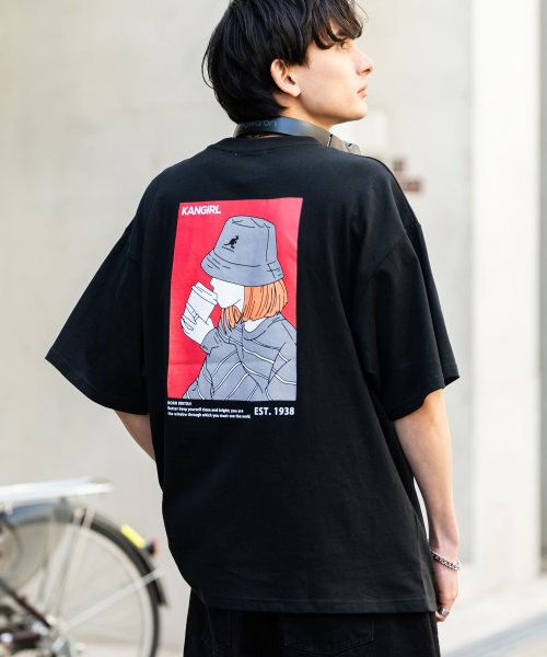 Rocky Monroe(ロッキーモンロー)/KANGOL カンゴール Tシャツ 半袖 バックプリント メンズ レディース カットソー イラスト オーバーサイズ ビッグシルエット リラックス ゆったり クル/img07