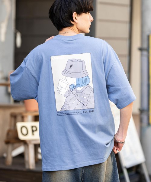 Rocky Monroe(ロッキーモンロー)/KANGOL カンゴール Tシャツ 半袖 バックプリント メンズ レディース カットソー イラスト オーバーサイズ ビッグシルエット リラックス ゆったり クル/img18