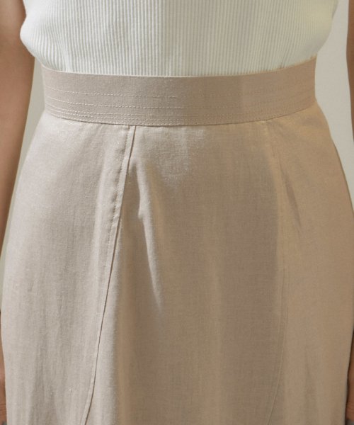【WEB限定】ラメ混リネンフレアースカート【洗える】 
