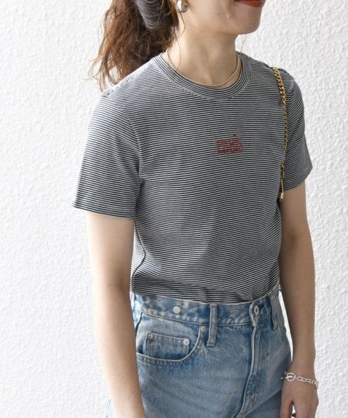 SHIPS any WOMEN(シップス　エニィ　ウィメン)/【SHIPS any別注】PETIT BATEAU: PARIS プリント ボーダー コンパクト TEE/img01