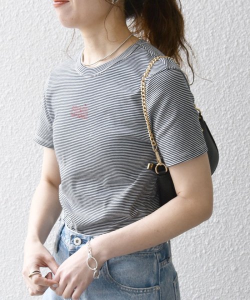 SHIPS any WOMEN(シップス　エニィ　ウィメン)/《追加予約》【SHIPS any別注】PETIT BATEAU: PARIS プリント ボーダー コンパクト TEE/img04