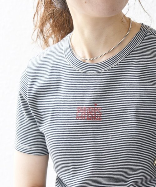 SHIPS any WOMEN(シップス　エニィ　ウィメン)/【SHIPS any別注】PETIT BATEAU: PARIS プリント ボーダー コンパクト TEE/img05