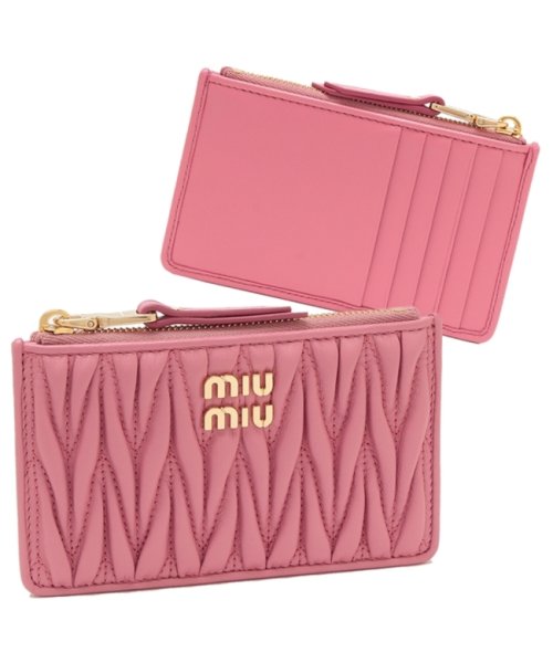 MIUMIU(ミュウミュウ)/ミュウミュウ フラグメントケース カードケース マテラッセ ミニ財布 コインケース ピンク レディース MIU MIU 5MB060 2FPP F0638/img01