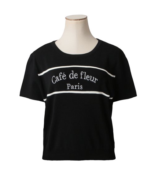 JULIA BOUTIQUE(ジュリアブティック)/Cafe de fleurロゴ刺繍ニットトップス/24042/img25