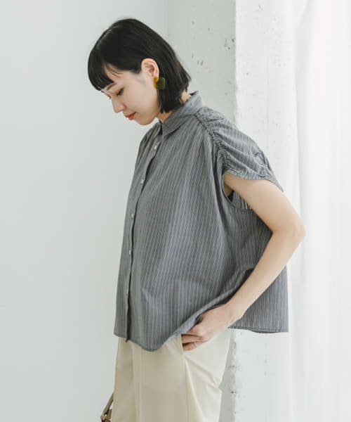 ITEMS URBANRESEARCH(アイテムズ アーバンリサーチ（レディース）)/ストライプギャザーブラウス/img08