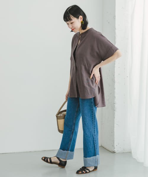 ITEMS URBANRESEARCH(アイテムズ アーバンリサーチ（レディース）)/『セットアップ対応』『洗濯可』リネンレーヨンフレンチシャツ/img11