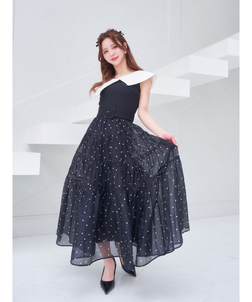 ビッグカラーオーガンジードットワンピース 