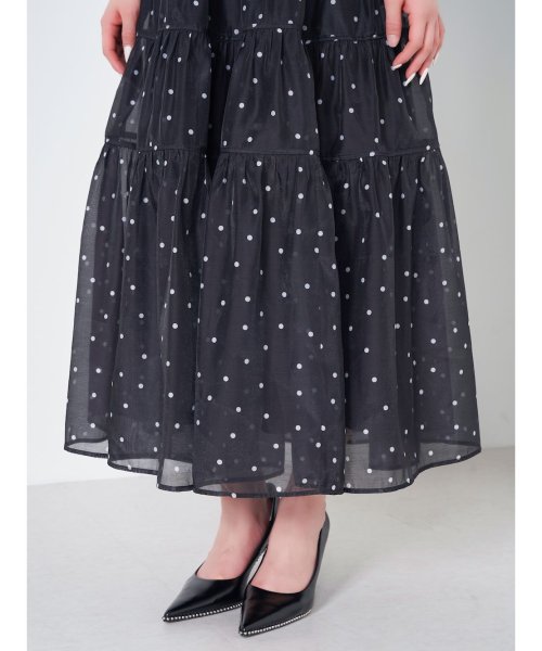 ビッグカラーオーガンジードットワンピース 