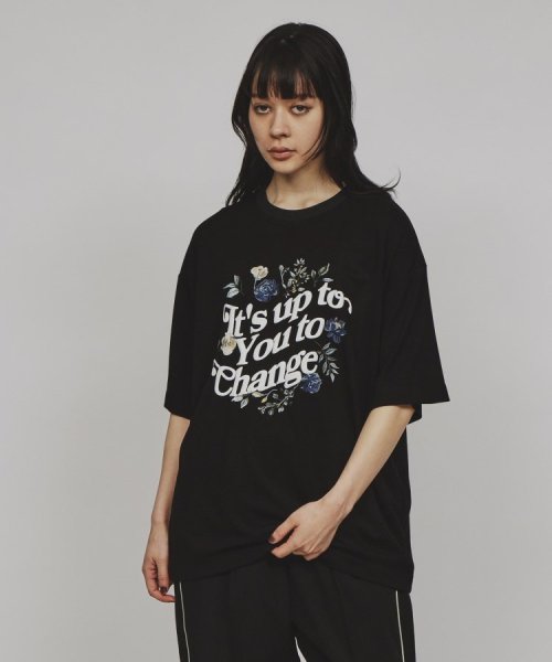 tk.TAKEO KIKUCHI(ティーケー　タケオキクチ)/ウェーブレタードフラワーTシャツ/img12
