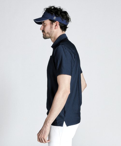 Munsingwear(マンシングウェア)/SUNSCREENサッカーストライプテーラーカラー半袖シャツ/img09