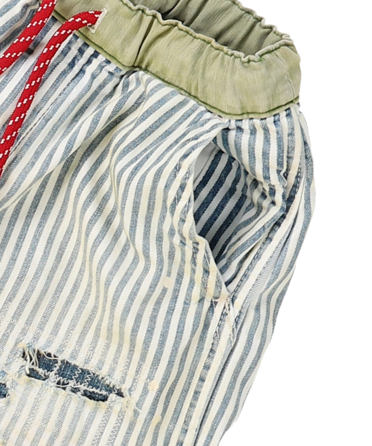 デニムダンガリー DENIM DUNGAREE ヒッコリーリメイクパンツ(505836634