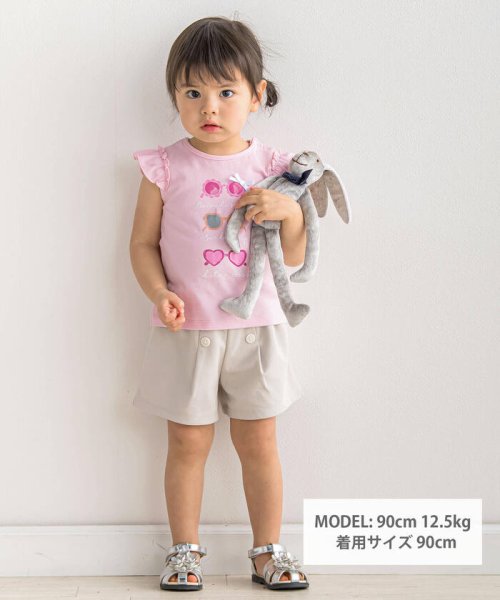 BeBe(ベベ)/サングラスプリントTシャツ+ショートパンツセット(80~90cm)/img01