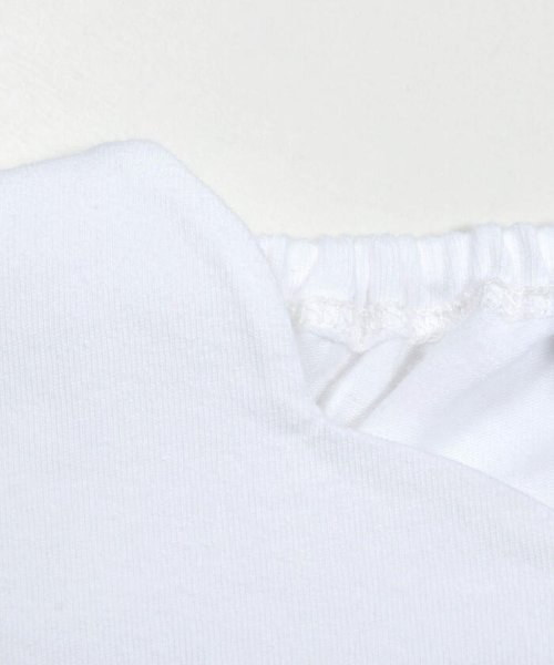 Tartine et Chocolat(タルティーヌ・エ・ショコラ)/ラインストーンリボンxスカラップ襟半袖Tシャツ(90~140cm)/img03