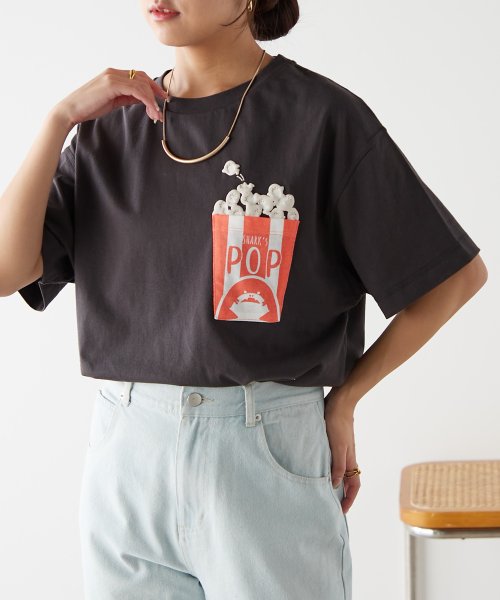 NICE CLAUP OUTLET(ナイスクラップ　アウトレット)/サメポップコーン発泡プリントTシャツ/img07
