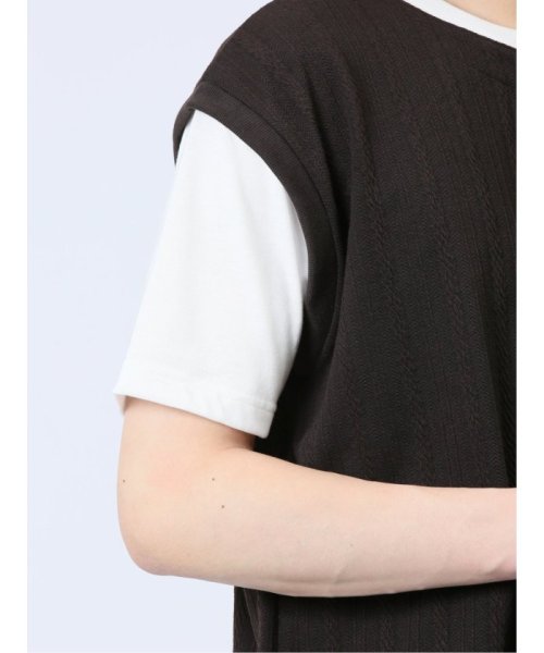 TAKA-Q(タカキュー)/さまになる フェイクレイヤード キーネック半袖Tシャツ メンズ Tシャツ カットソー カジュアル インナー トップス ギフト プレゼント/img20