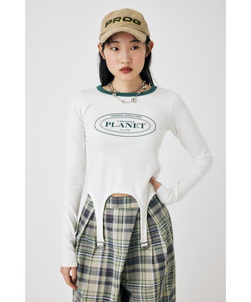moussy(マウジー)/GARTER DETAIL PRINT LS Tシャツ/img01