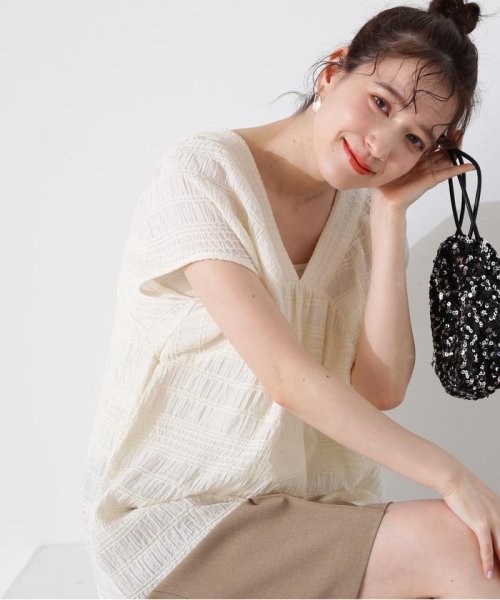 N Natural Beauty Basic(エヌナチュラルビューティベーシック)/シャーリングボーダーブラウス/img12