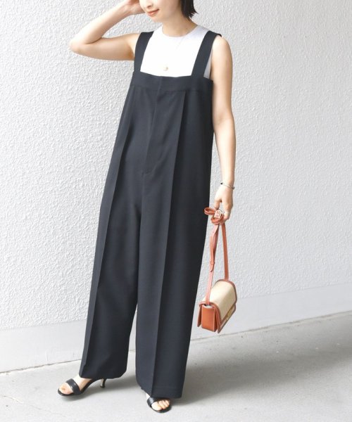 〈手洗い可能〉ワイド サロペット ◇ 