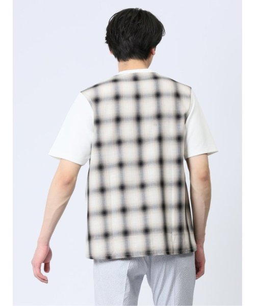 TAKA-Q(タカキュー)/布帛使い クルーネック半袖Tシャツ/img02
