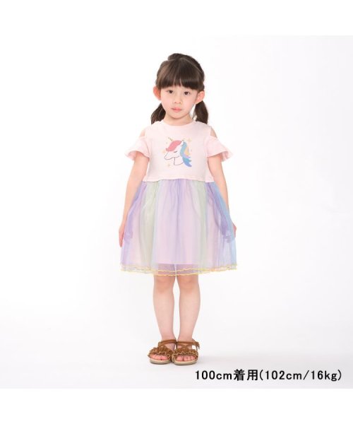 HUNGRY HEART(ハングリーハート)/【子供服】 t/mini (ターカーミニ) ユニコーンレインボーチュール半袖ワンピース 80cm～130cm K42303/img06