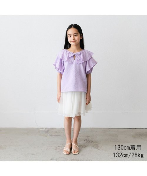Crescent(クレセント)/【子供服】 crescent (クレセント) シフォンフリル半袖Tシャツ 80cm～130cm N42800/img08