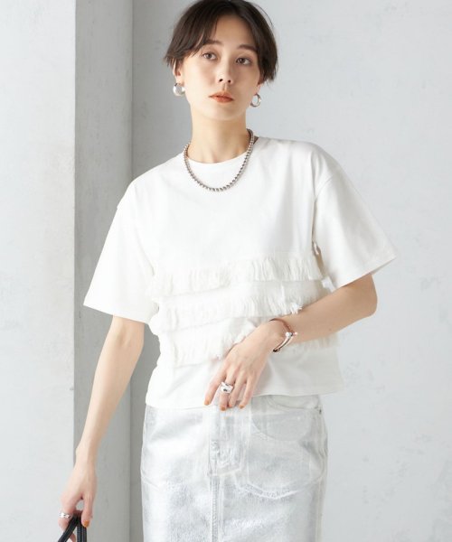 SHIPS WOMEN(シップス　ウィメン)/〈手洗い可能〉フリンジ デザイン ショート スリーブ TEE ◇/img11