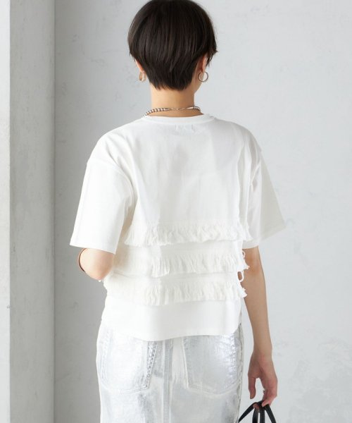 SHIPS WOMEN(シップス　ウィメン)/《一部予約》〈手洗い可能〉フリンジ デザイン ショート スリーブ TEE ◆/img13