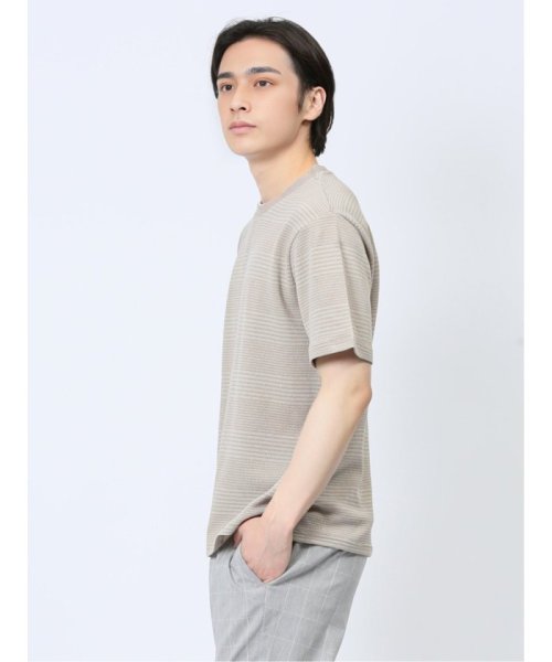 m.f.editorial(エムエフエディトリアル)/ポップコーンボーダー フェイククルーネック半袖Tシャツ/img01