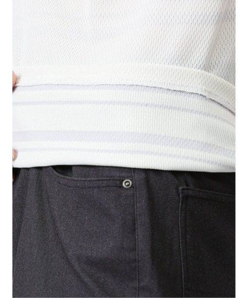 TAKA-Q(タカキュー)/メッシュ 裏ボーダー クルーネック半袖Tシャツ メンズ Tシャツ カットソー カジュアル インナー トップス ギフト プレゼント/img09
