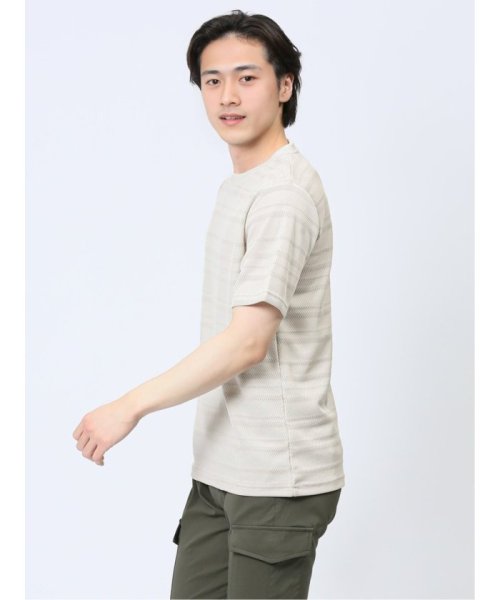 TAKA-Q(タカキュー)/メッシュ 裏ボーダー クルーネック半袖Tシャツ/img11