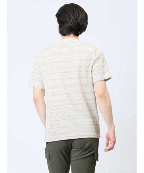 TAKA-Q(タカキュー)/メッシュ 裏ボーダー クルーネック半袖Tシャツ/img12