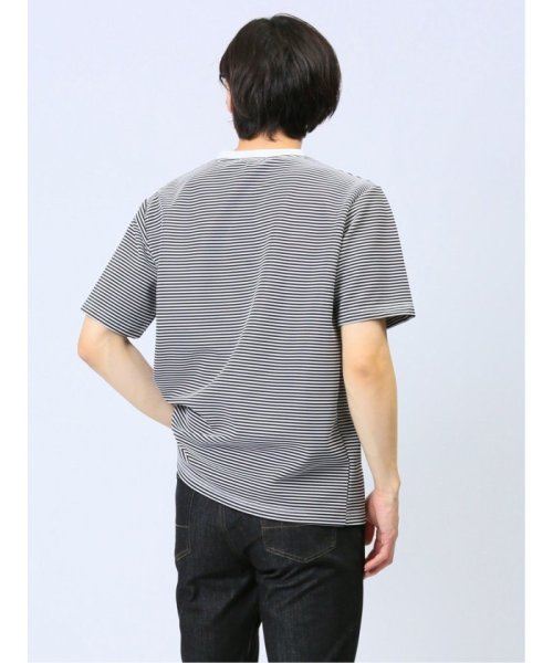 TAKA-Q(タカキュー)/リップルマイクロボーダー クルーネック半袖Tシャツ/img05