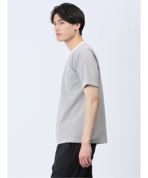 TAKA-Q(タカキュー)/リップルマイクロボーダー クルーネック半袖Tシャツ/img14