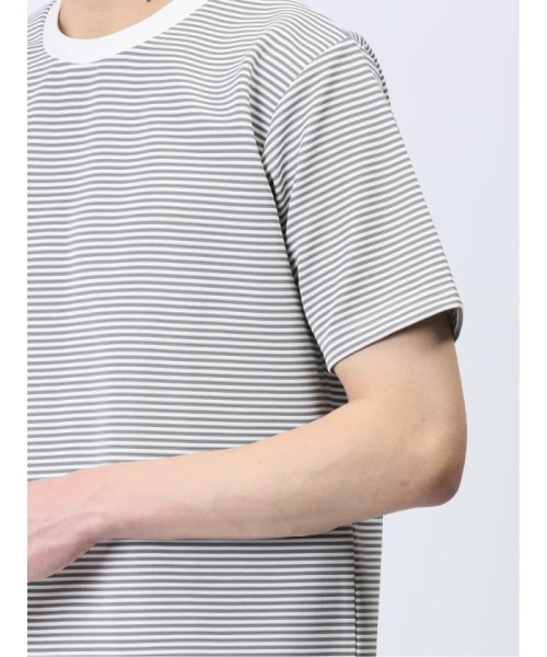 TAKA-Q(タカキュー)/リップルマイクロボーダー クルーネック半袖Tシャツ/img21